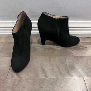 Black suede Christian Louboutin booties